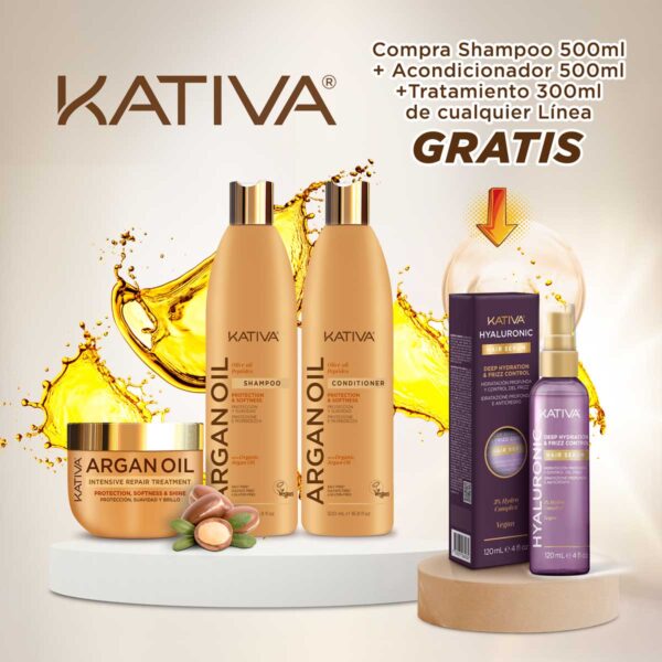 Shampoo+ Aco x 355ml+ Tratamiento x300ml Gratis Serum Hialuronic Q10 - Imagen 3